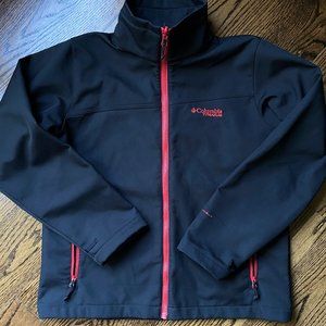 Like New Columbia Youth Bugaboo OmniHeat Layer Black & Red Coat 14/16